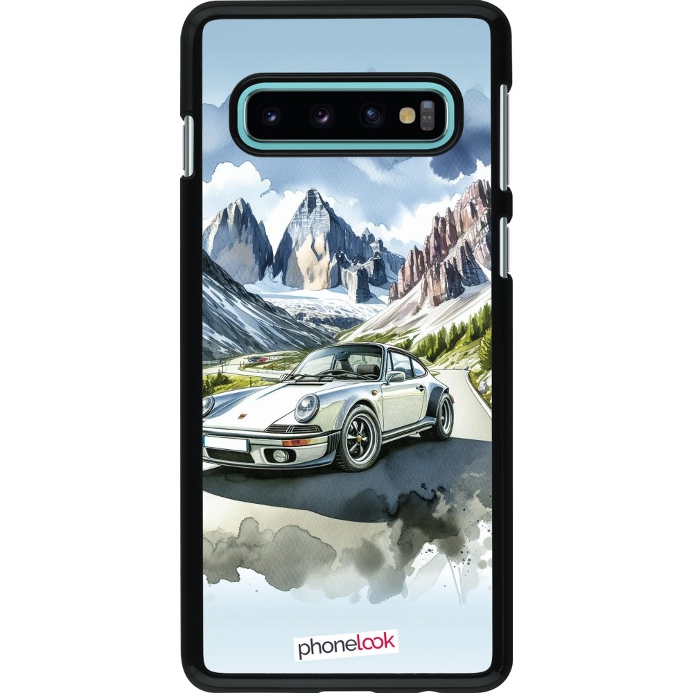 Samsung Galaxy S10 Case Hülle - Porsche 911 Berg Aquarell