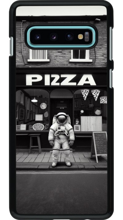 Samsung Galaxy S10 Case Hülle - Astronaut vor einer Pizzeria