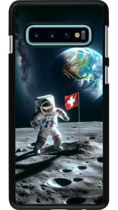 Samsung Galaxy S10 Case Hülle - Astro Schweiz auf dem Mond