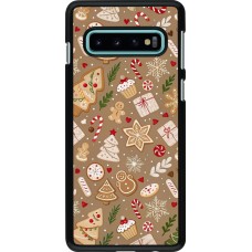 Samsung Galaxy S10 Case Hülle - Christmas 25 Pattern Ginger Cookie