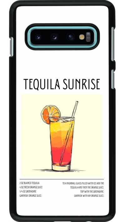 Samsung Galaxy S10 Case Hülle - Cocktail Rezept Tequila Sunrise