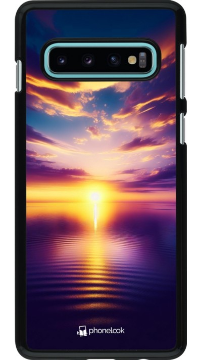 Coque Samsung Galaxy S10 - Coucher soleil jaune violet