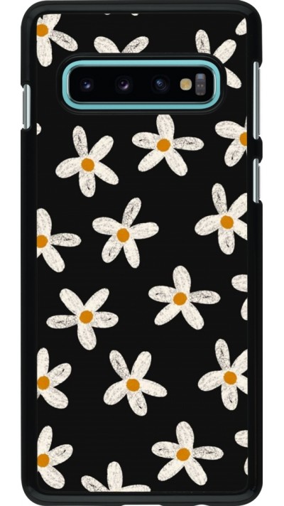 Samsung Galaxy S10 Case Hülle - Easter 2024 white on black flower