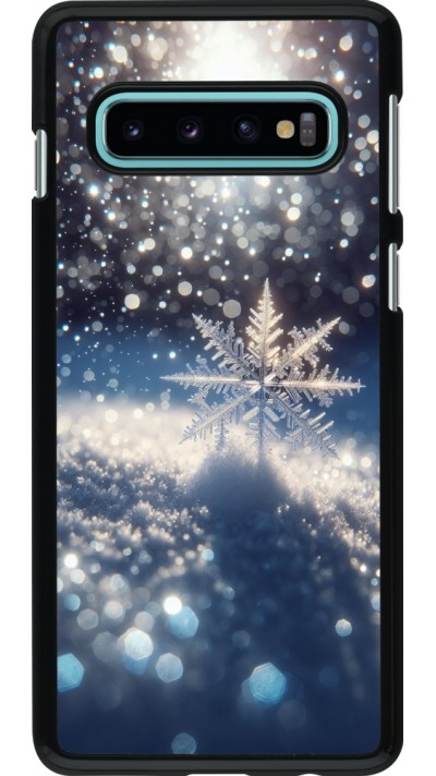 Samsung Galaxy S10 Case Hülle - Schneeflocke Solar Glanz