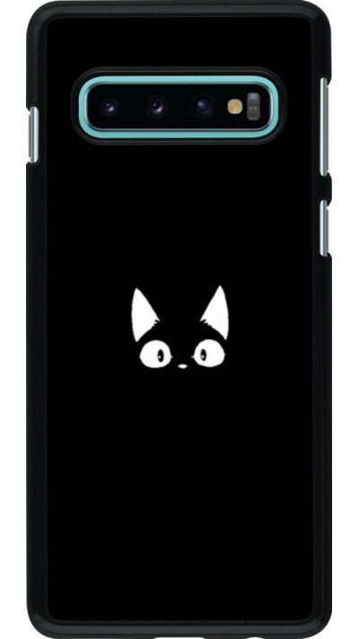 Hülle Samsung Galaxy S10 - Funny cat on black