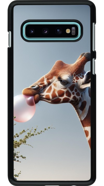 Samsung Galaxy S10 Case Hülle - Giraffe mit Blase