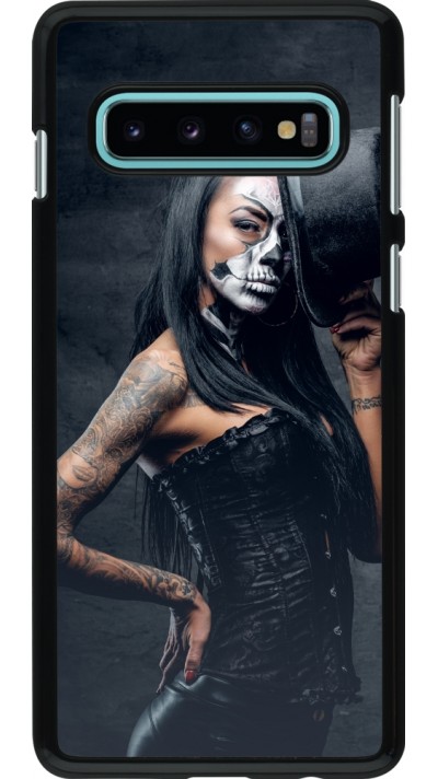 Samsung Galaxy S10 Case Hülle - Halloween 22 Tattooed Girl