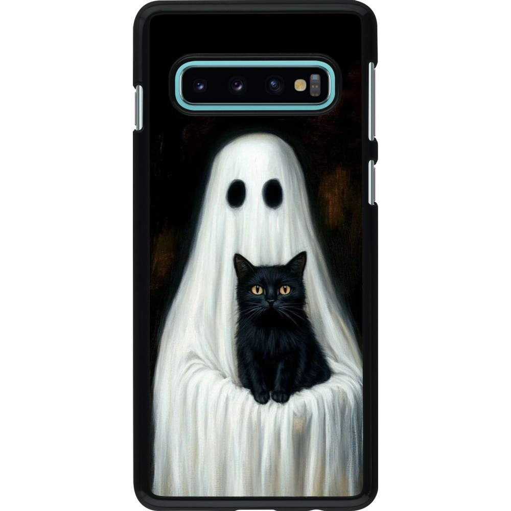 Coque Samsung Galaxy S10 - Halloween 2025 Ghost with black cat