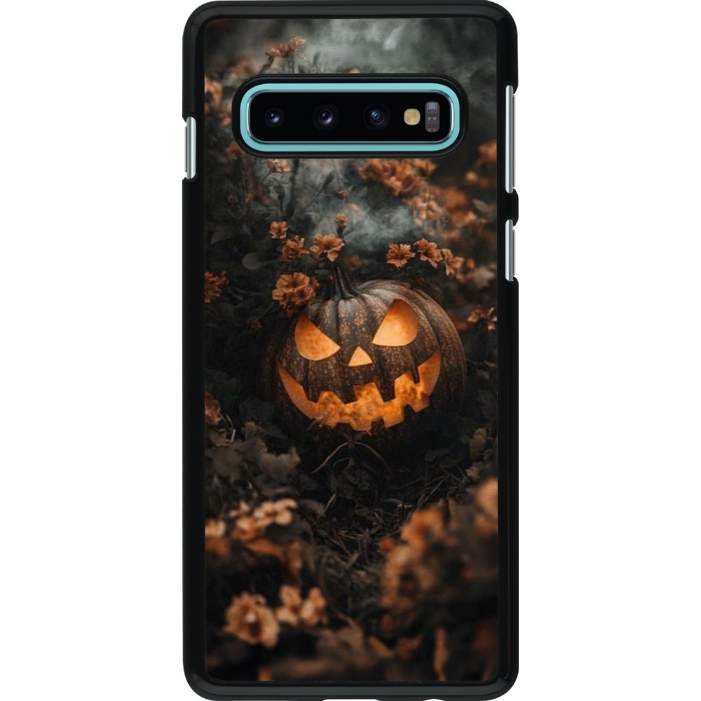 Coque Samsung Galaxy S10 - Halloween 2025 Pumpkin with flowers