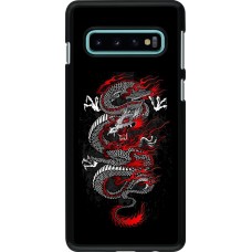Samsung Galaxy S10 Case Hülle - Japanese style Dragon Tattoo Red Black