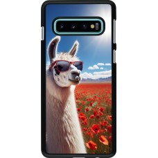 Samsung Galaxy S10 Case Hülle - Lama Chic in Mohnblume