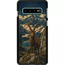 Samsung Galaxy S10 Case Hülle - Linocut Steinbock