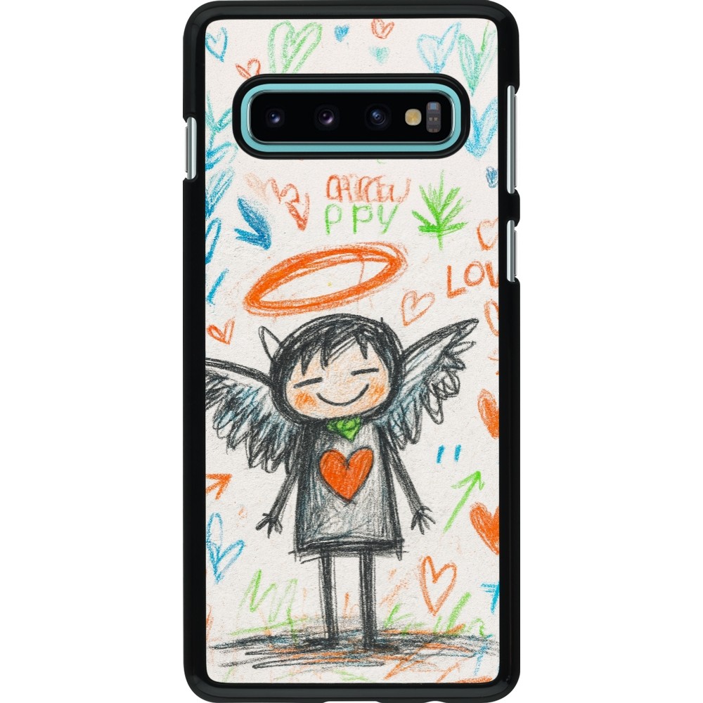 Samsung Galaxy S10 Case Hülle - Little Angel Sketch Love