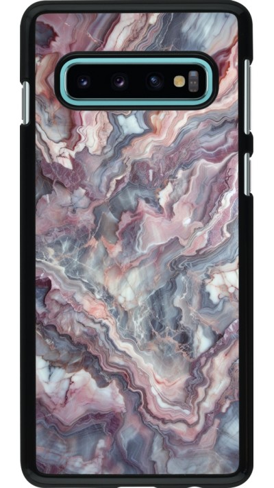 Samsung Galaxy S10 Case Hülle - Violetter silberner Marmor