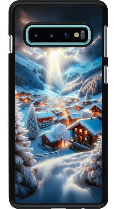 Samsung Galaxy S10 Case Hülle - Berg Schnee Licht