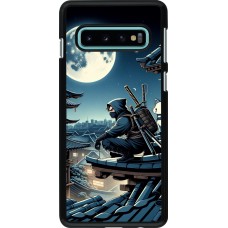 Samsung Galaxy S10 Case Hülle - Ninja unter dem Mond