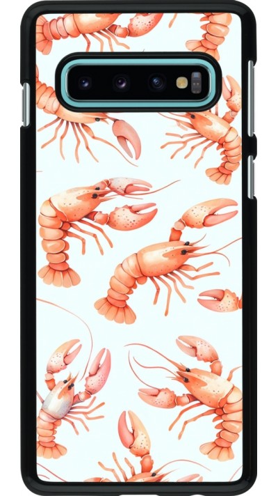 Samsung Galaxy S10 Case Hülle - Muster von pastellfarbenen Hummern