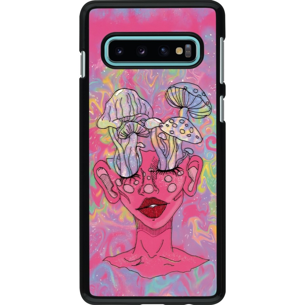 Coque Samsung Galaxy S10 - Psychedelic pink mushroom