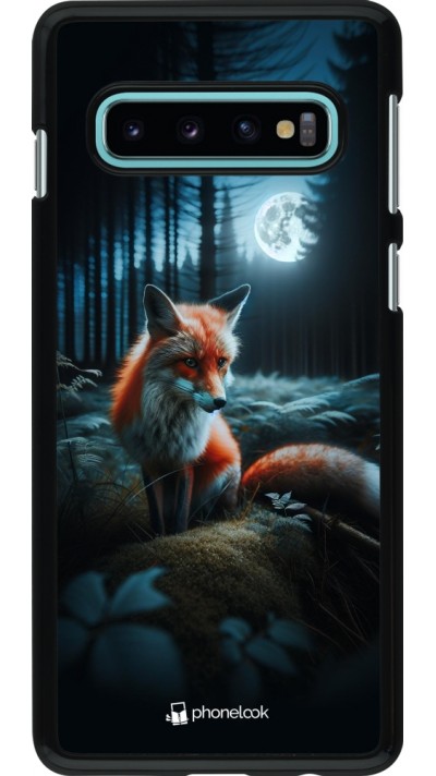 Coque Samsung Galaxy S10 - Renard lune forêt