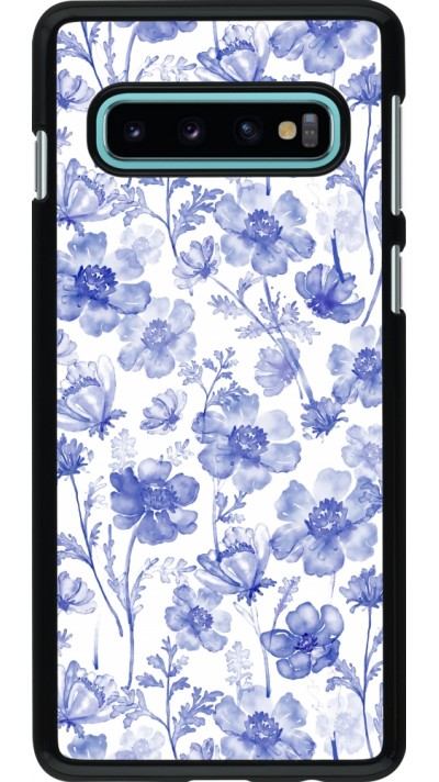Samsung Galaxy S10 Case Hülle - Spring 23 watercolor blue flowers