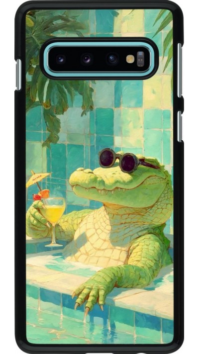 Samsung Galaxy S10 Case Hülle - Crocodile in the swimming pool Summer 2026