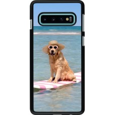 Samsung Galaxy S10 Case Hülle - Summer Dog on Paddle