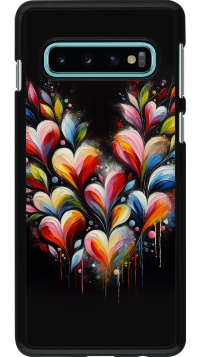 Coque Samsung Galaxy S10 - Valentine 2024 Coeur Noir Abstrait