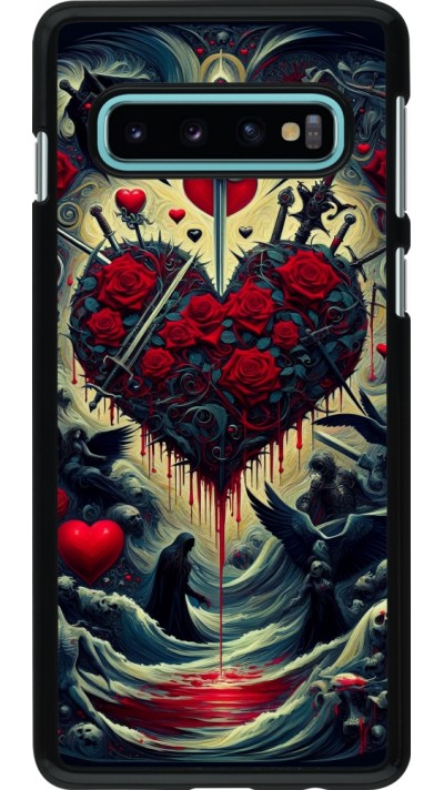 Samsung Galaxy S10 Case Hülle - Dunkle Liebe Herz Blut