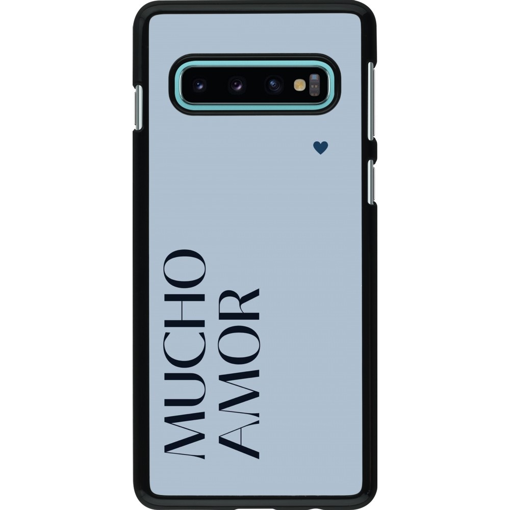 Samsung Galaxy S10 Case Hülle - Valentine 2024 mucho amor azul