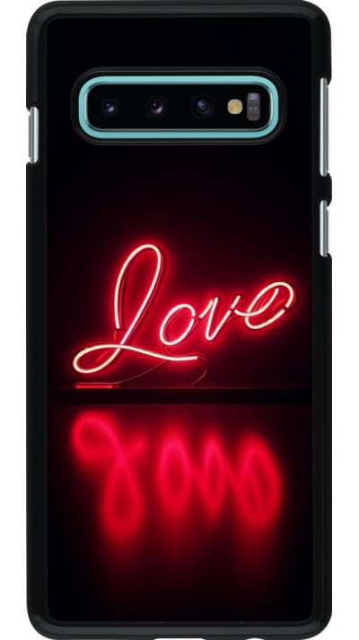 Samsung Galaxy S10 Case Hülle - Valentine 2025 Neon Liebe