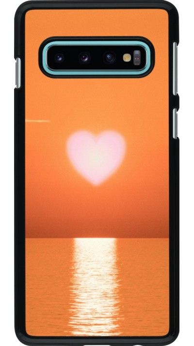 Coque Samsung Galaxy S10 - Valentine 2023 heart orange sea