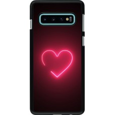 Samsung Galaxy S10 Case Hülle - Valentine 2023 single neon heart