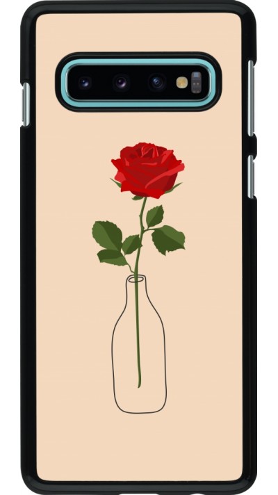 Coque Samsung Galaxy S10 - Valentine 2023 single rose in a bottle