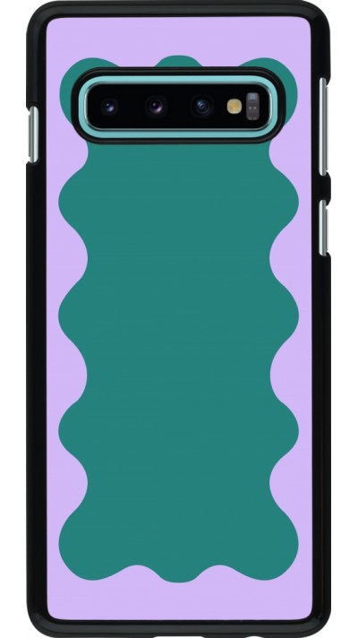 Samsung Galaxy S10 Case Hülle - Wavy Rectangle Green Purple