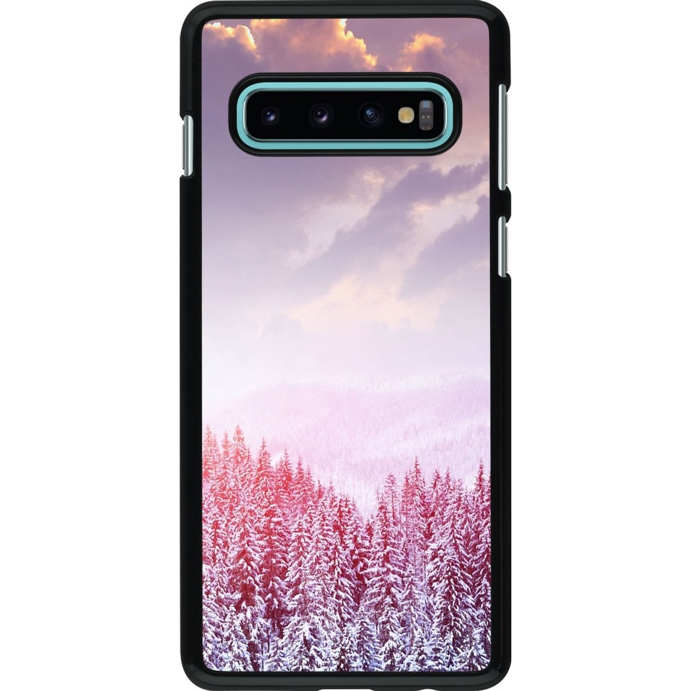 Samsung Galaxy S10 Case Hülle - Winter 22 Pink Forest