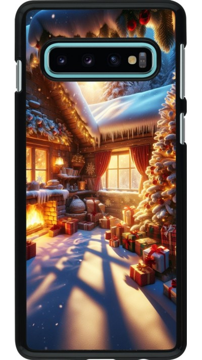 Coque Samsung Galaxy S10 - Noël Chalet Féerie