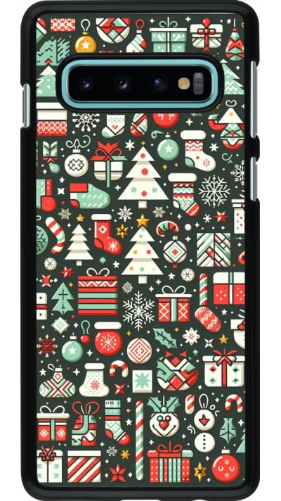 Samsung Galaxy S10 Case Hülle - Weihnachten 2023 Flachmuster