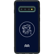 Coque Samsung Galaxy S10 - Silicone rigide noir Astrologie Verseau