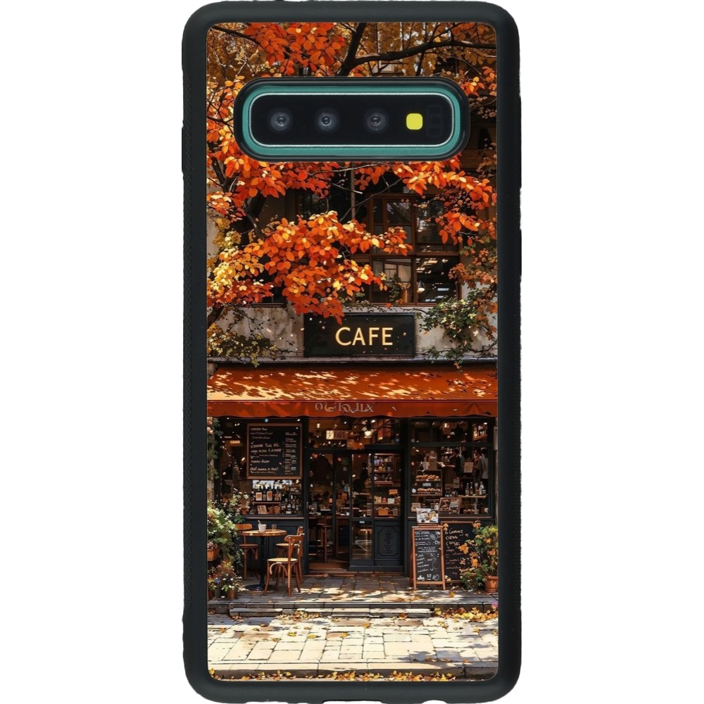 Samsung Galaxy S10 Case Hülle - Silikon schwarz Autumn 25 Coffee shop