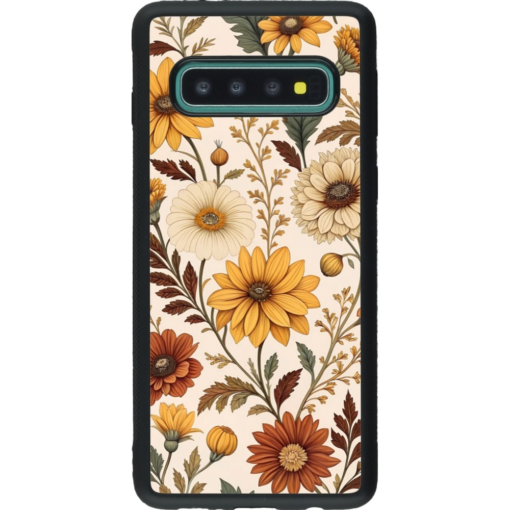 Samsung Galaxy S10 Case Hülle - Silikon schwarz Autumn 25 Flower pattern