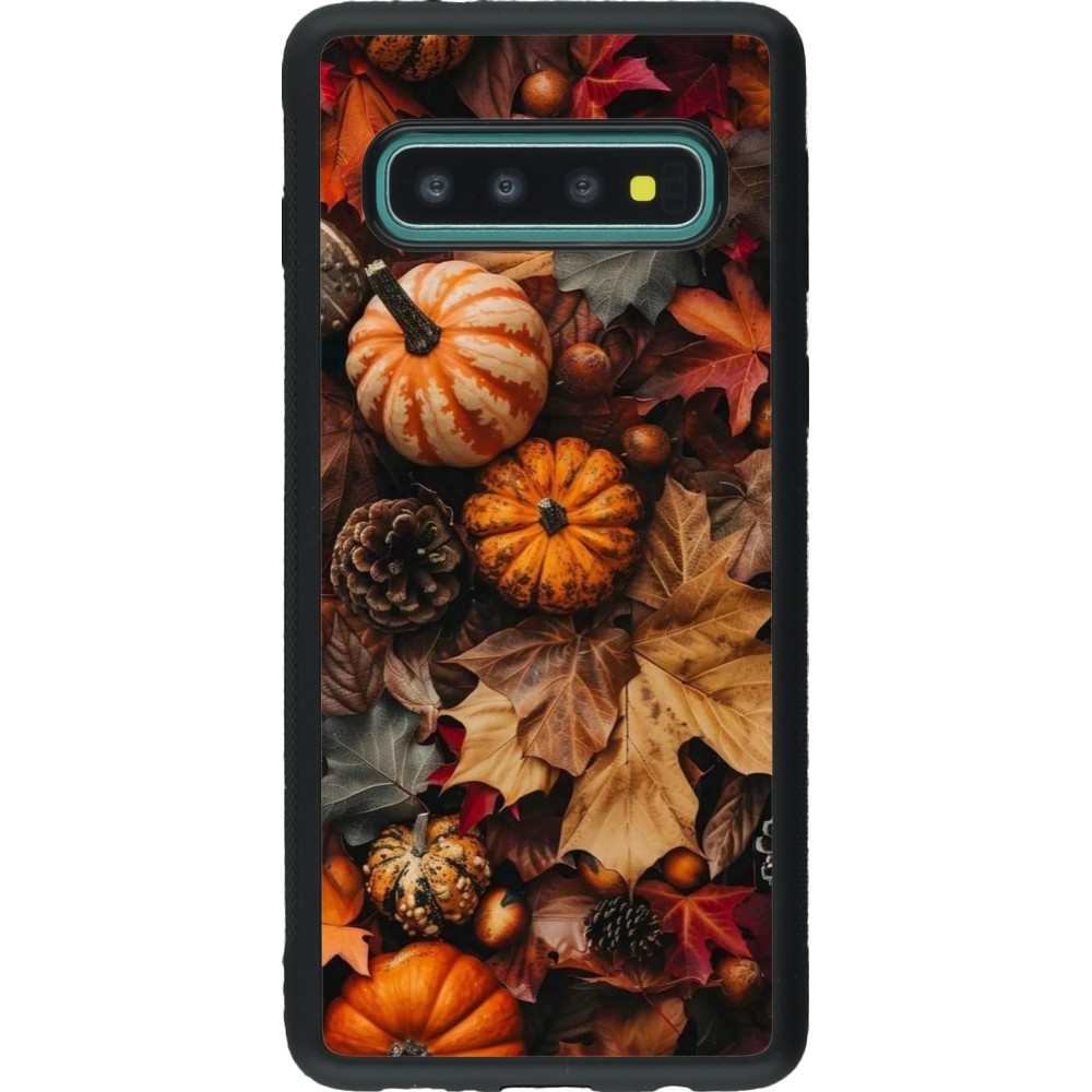 Samsung Galaxy S10 Case Hülle - Silikon schwarz Autumn 25 Pumpkin