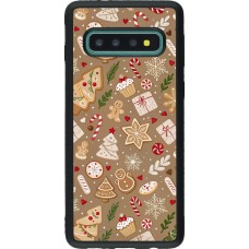 Coque Samsung Galaxy S10 - Silicone rigide noir Christmas 25 Pattern Ginger Cookie