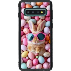 Coque Samsung Galaxy S10 - Silicone rigide noir Easter 2026 Rabbit fun