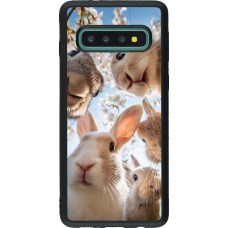 Coque Samsung Galaxy S10 - Silicone rigide noir Easter 2026 Rabbits