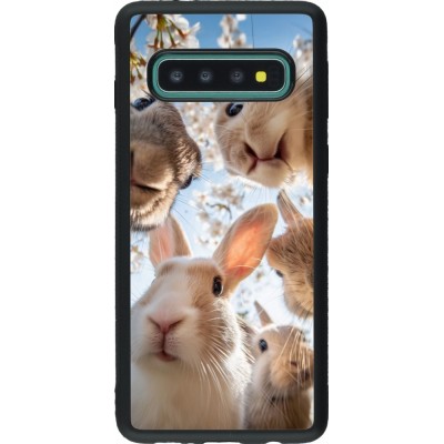 Coque Samsung Galaxy S10 - Silicone rigide noir Easter 2026 Rabbits
