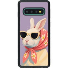 Coque Samsung Galaxy S10 - Silicone rigide noir Easter 2026 Rabbit with scarf