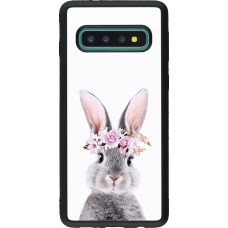 Samsung Galaxy S10 Case Hülle - Silikon schwarz Easter 2023 flower bunny