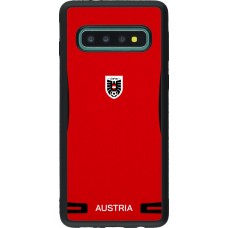 Coque Samsung Galaxy S10 - Silicone rigide noir Maillot de football Autriche 2026 personnalisable