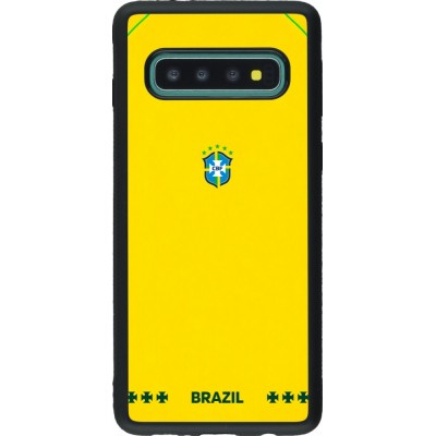 Samsung Galaxy S10 Case Hülle - Silikon schwarz Brasilien 2026 personalisierbares Fussballtrikot