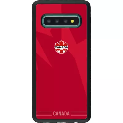 Coque Samsung Galaxy S10 - Silicone rigide noir Maillot de football Canada 2026 personnalisable